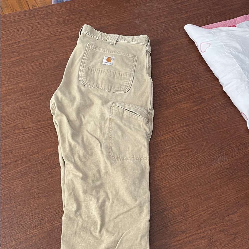 Carhartt Men's Khaki Flannel Lines Pants